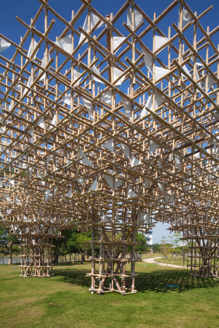 竹制景观装置艺术：三胞树