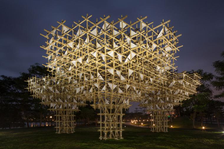 竹制景观装置艺术：三胞树