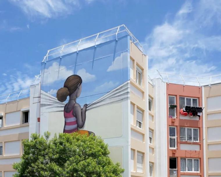 法国街头的艺术涂鸦景观装置