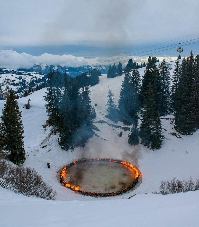 瑞士阿尔卑斯山火环装置艺术