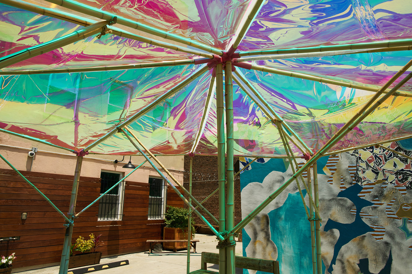 美国彩色帐篷公共空间景观装置艺术