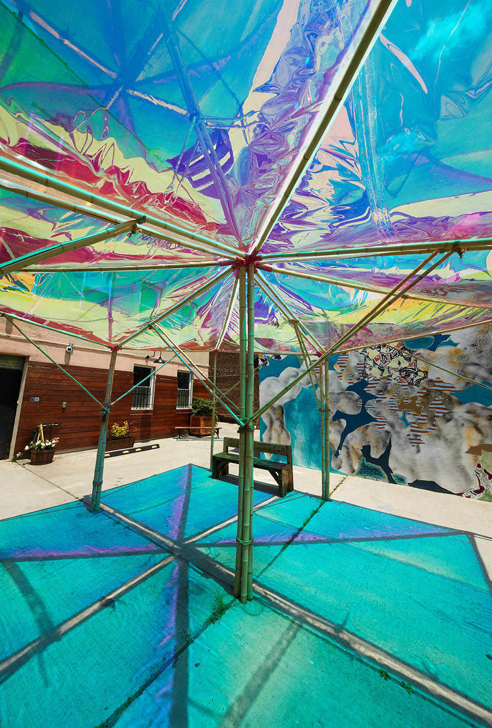 美国彩色帐篷公共空间景观装置艺术