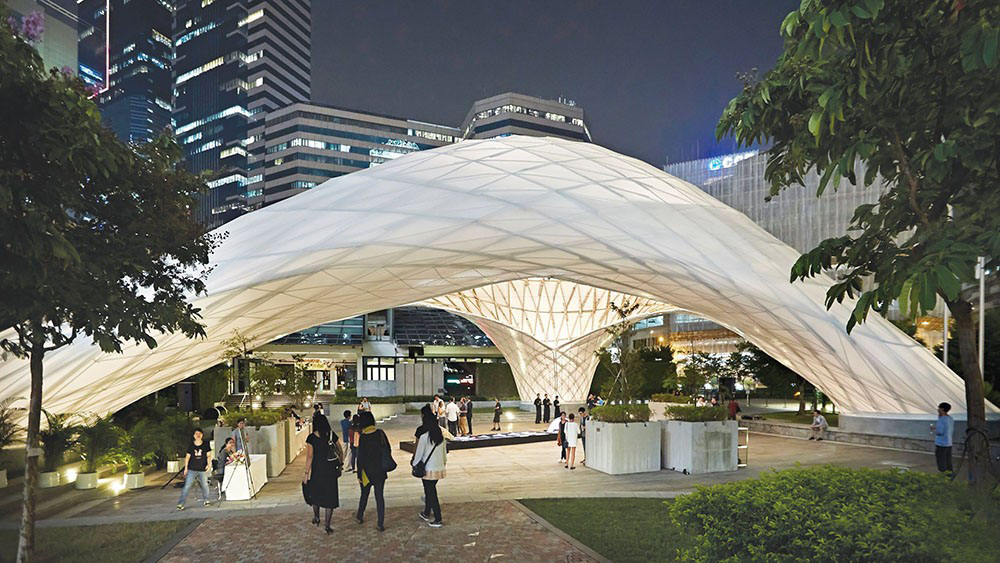 香港竹结构拱形展馆艺术装置